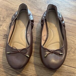 Lane Bryant Chocolate Leather Flats